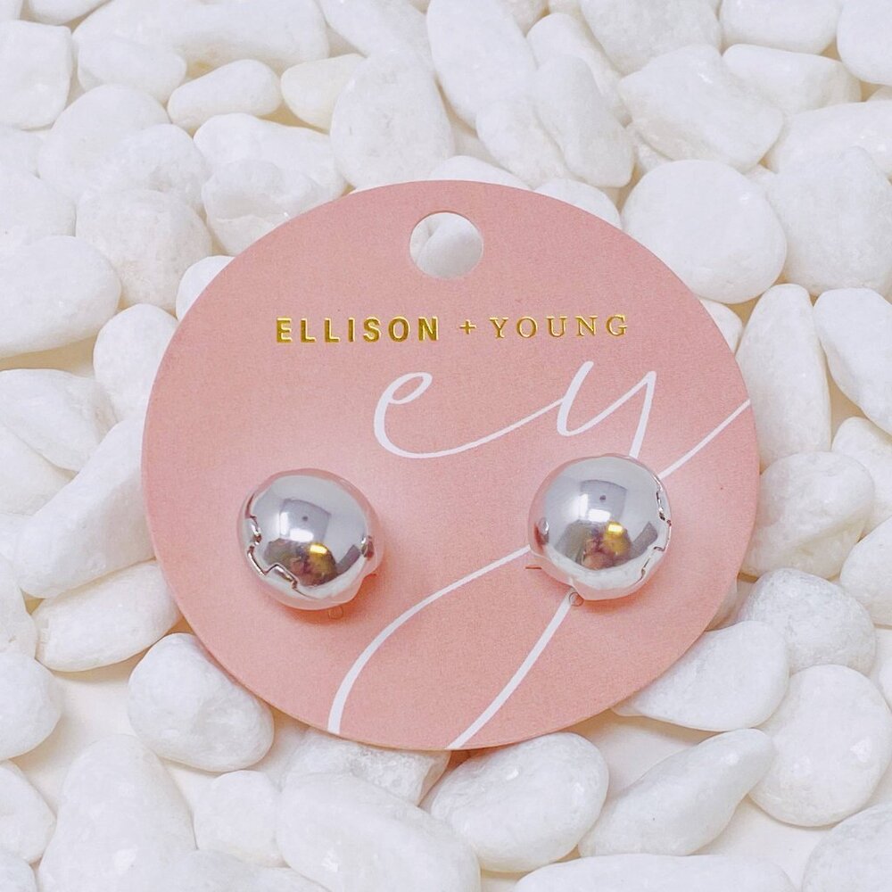 Silver Seamlessly Round Stud Hoop Earrings